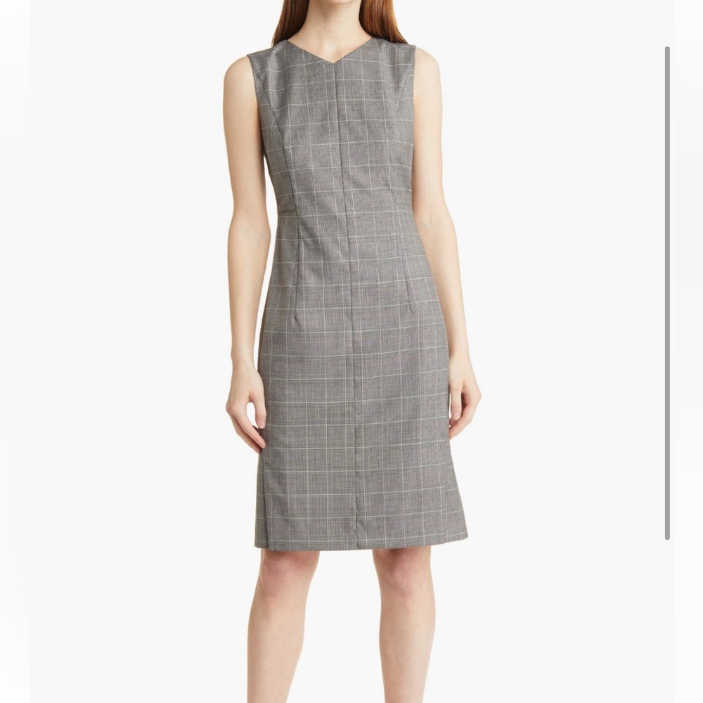BOSS Dayami Check Virgin
Wool Sheath Dress